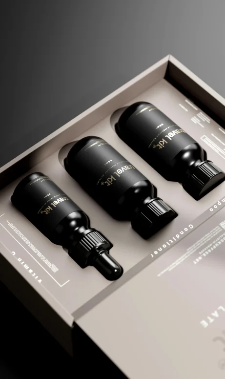 Cofanetto per profumo con tre flaconi: packaging secondario