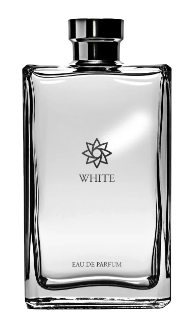 Flacone di profumo in vetro con tappo nero: packaging primario
